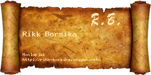 Rikk Borsika névjegykártya